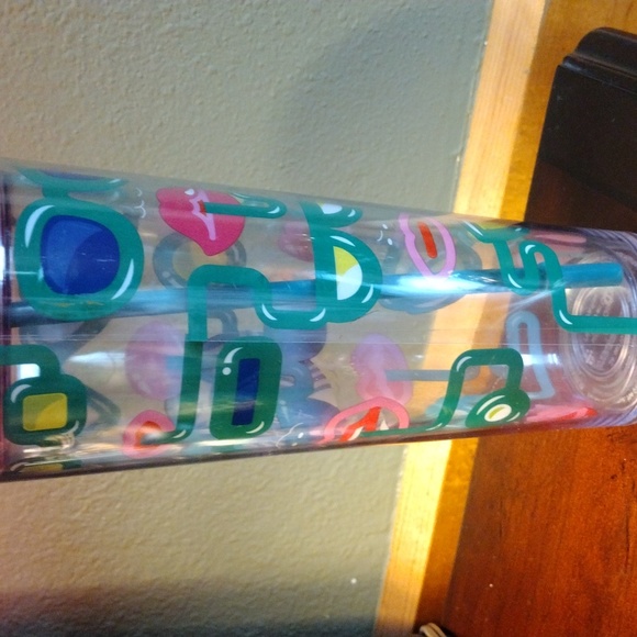 Starbucks 2014 Tumbler Venti Crazy Straw Sunglasses Barbie Pink Lips *No Straw - Picture 2 of 4